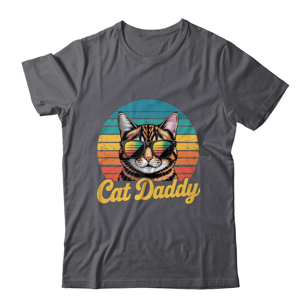 Cat Daddy Retro 70s 80s Funny Black Cat Dad Men Fathers Day Shirt & Hoodie | siriusteestore