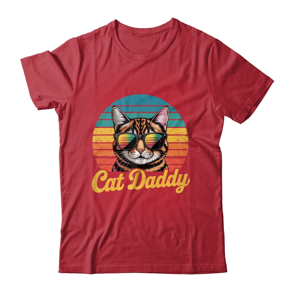 Cat Daddy Retro 70s 80s Funny Black Cat Dad Men Fathers Day Shirt & Hoodie | siriusteestore