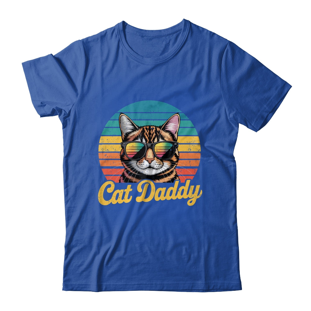 Cat Daddy Retro 70s 80s Funny Black Cat Dad Men Fathers Day Shirt & Hoodie | siriusteestore