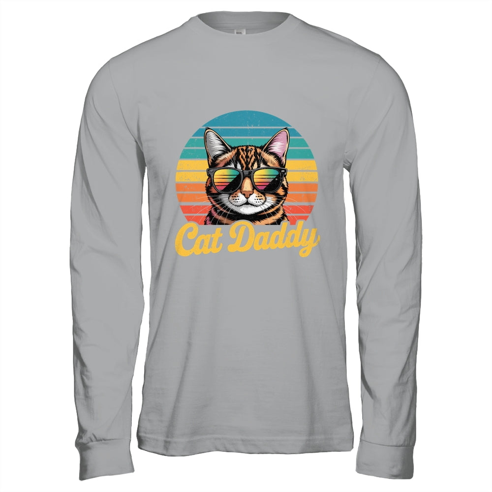 Cat Daddy Retro 70s 80s Funny Black Cat Dad Men Fathers Day Shirt & Hoodie | siriusteestore
