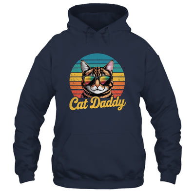Cat Daddy Retro 70s 80s Funny Black Cat Dad Men Fathers Day Shirt & Hoodie | siriusteestore