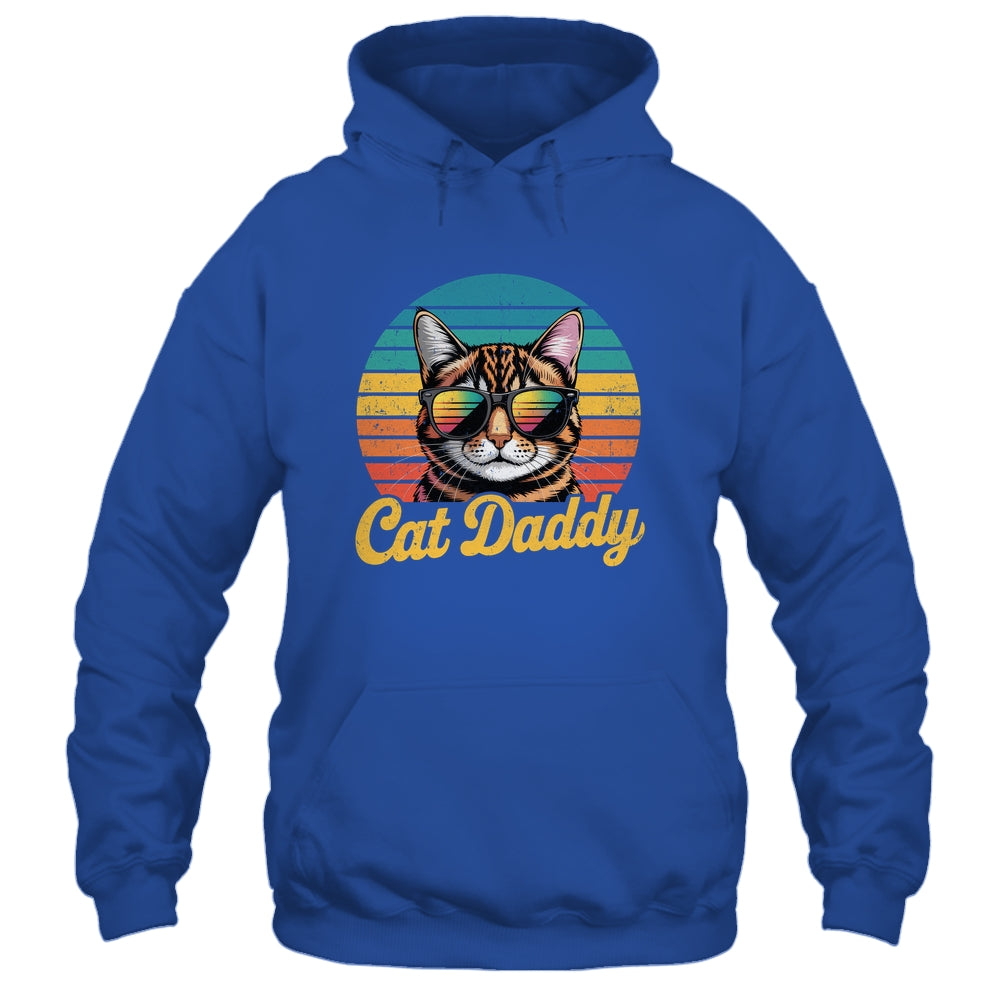 Cat Daddy Retro 70s 80s Funny Black Cat Dad Men Fathers Day Shirt & Hoodie | siriusteestore