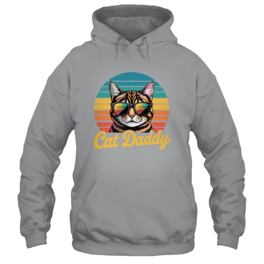 Cat Daddy Retro 70s 80s Funny Black Cat Dad Men Fathers Day Shirt & Hoodie | siriusteestore