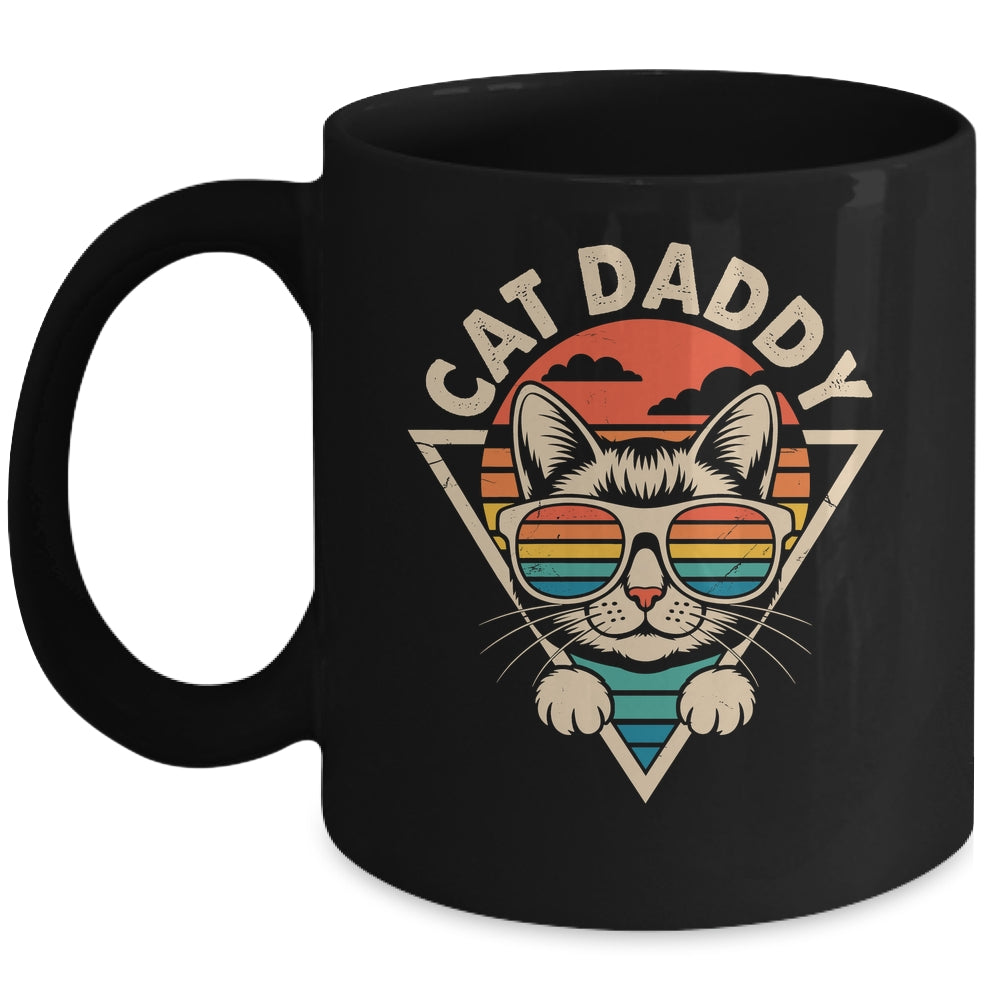 Cat Daddy Retro Sunglasses Cat Fur Dad Papa Vintage Cat Dad Mug | siriusteestore