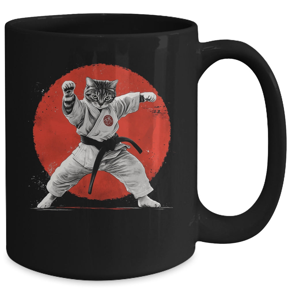 Cat Karate Judo Japan Japanese Flag Funny Kung Fu Fighting Mug | siriusteestore