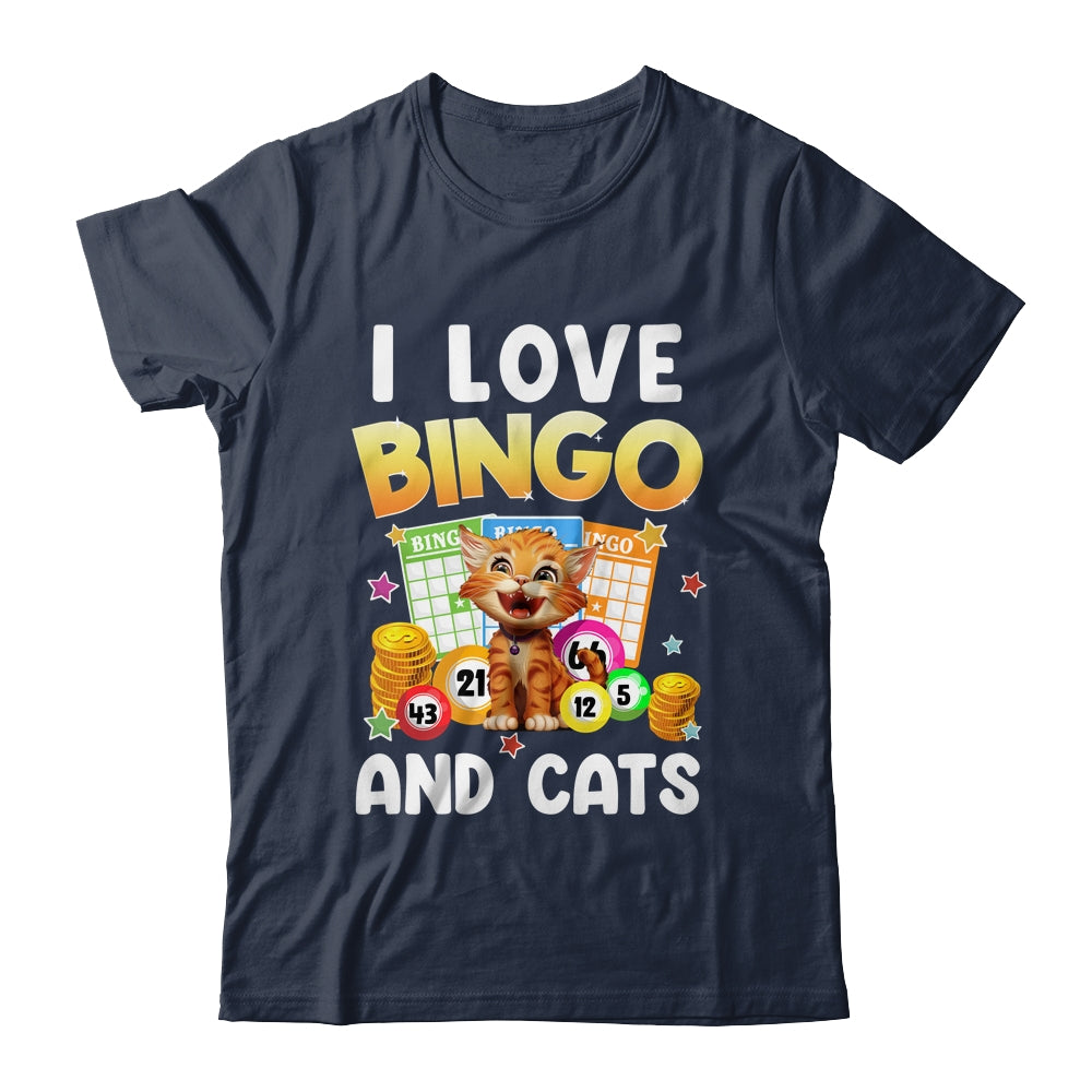 Cat Lover I Love Bingo And Cats Gambling Bingo Player Bingo Shirt & Tank Top | siriusteestore