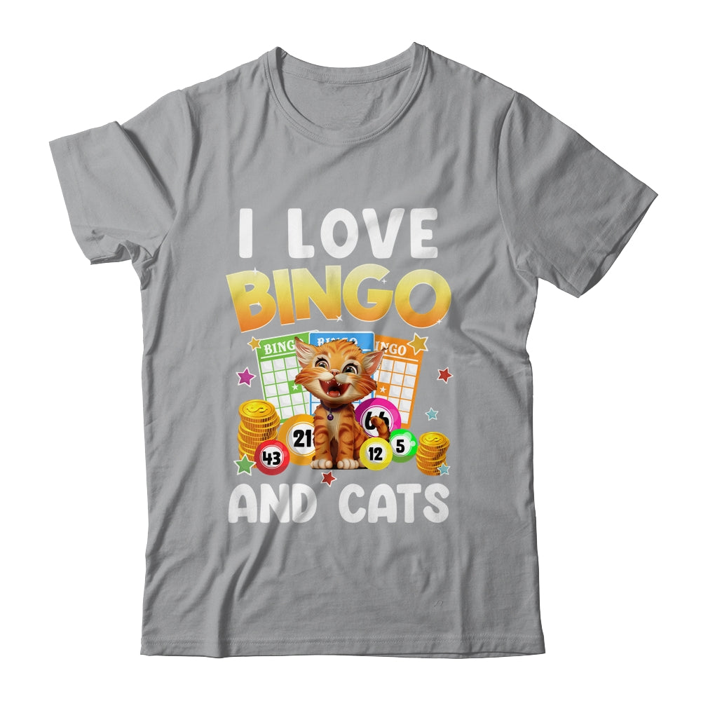 Cat Lover I Love Bingo And Cats Gambling Bingo Player Bingo Shirt & Tank Top | siriusteestore
