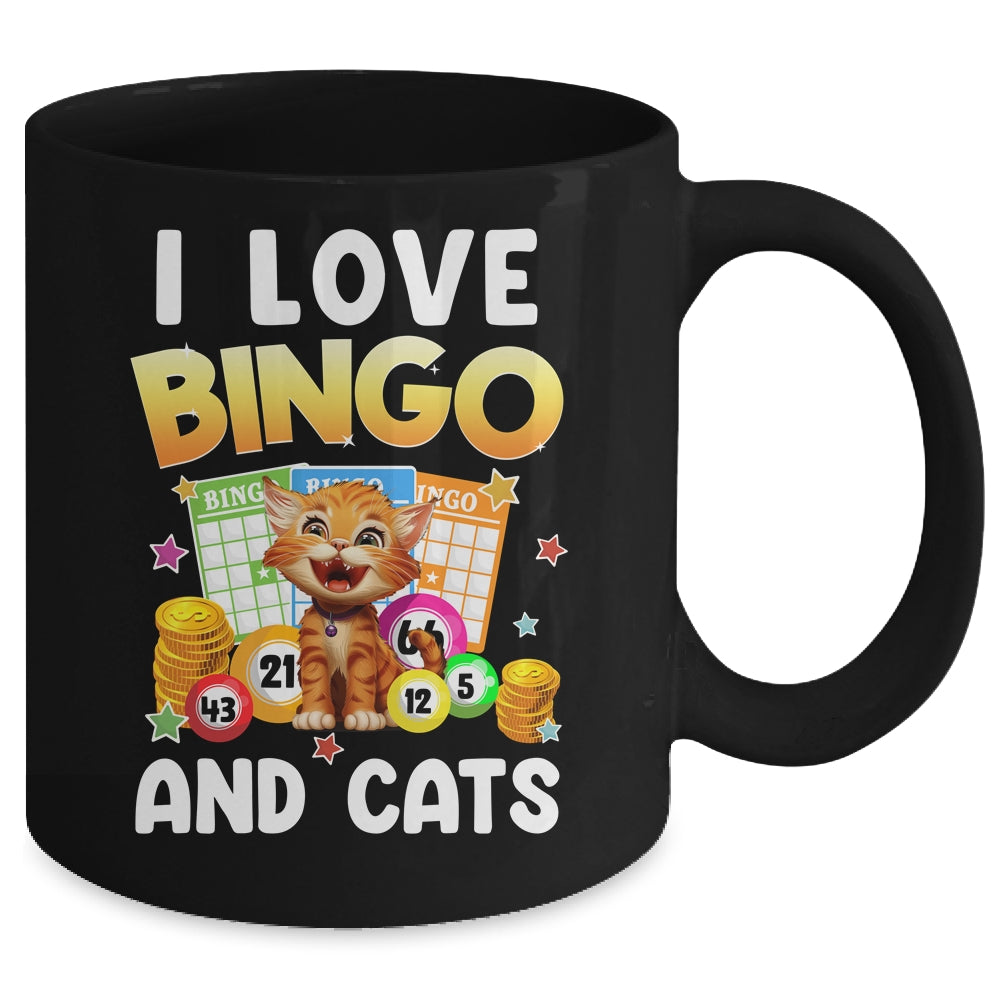 Cat Lover I Love Bingo And Cats Gambling Bingo Player Bingo Mug | siriusteestore