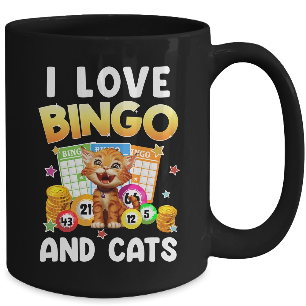 Cat Lover I Love Bingo And Cats Gambling Bingo Player Bingo Mug | siriusteestore