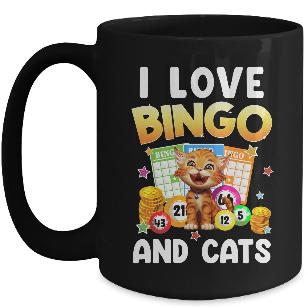 Cat Lover I Love Bingo And Cats Gambling Bingo Player Bingo Mug | siriusteestore