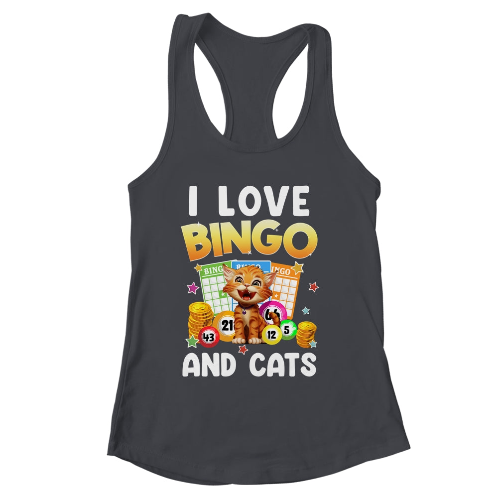 Cat Lover I Love Bingo And Cats Gambling Bingo Player Bingo Shirt & Tank Top | siriusteestore