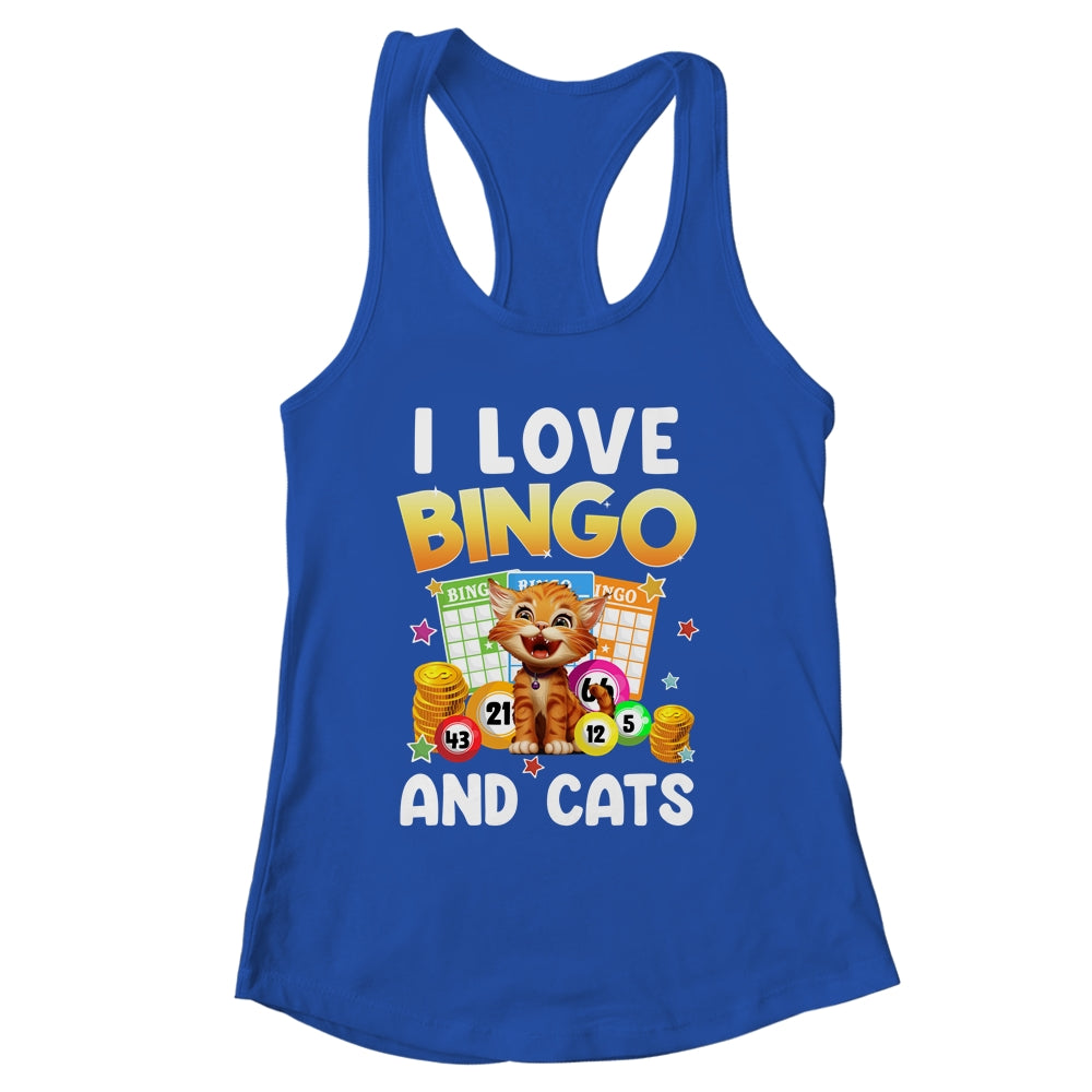 Cat Lover I Love Bingo And Cats Gambling Bingo Player Bingo Shirt & Tank Top | siriusteestore