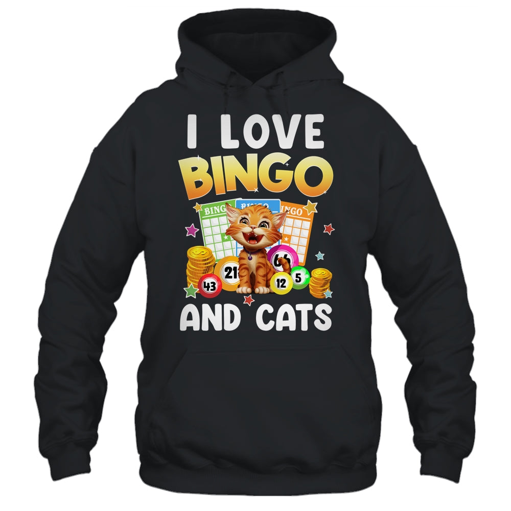 Cat Lover I Love Bingo And Cats Gambling Bingo Player Bingo Shirt & Tank Top | siriusteestore