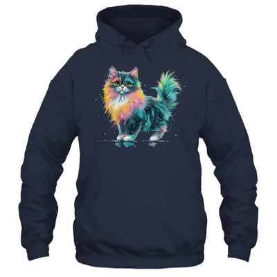 Cat Men Women Colourful Watercolour Cat Lover Animal Design Shirt & Tank Top | siriusteestore