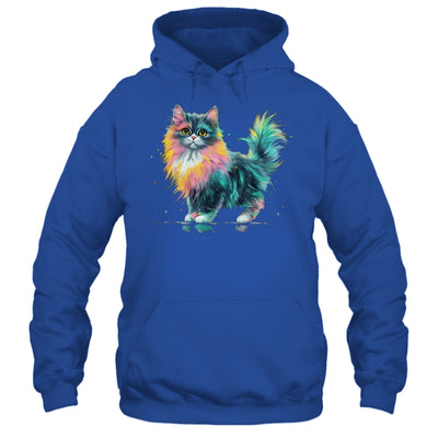 Cat Men Women Colourful Watercolour Cat Lover Animal Design Shirt & Tank Top | siriusteestore