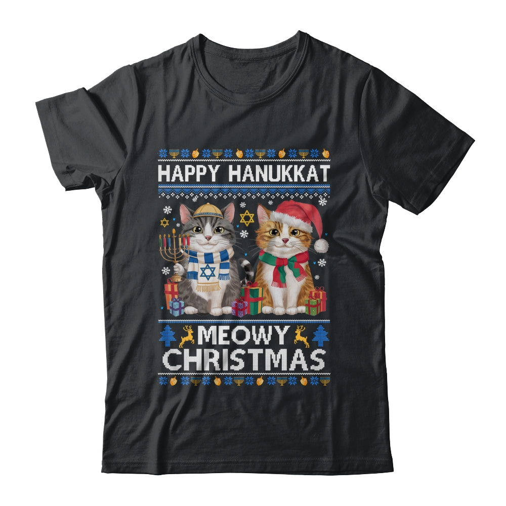 Cat Merry Christmas Ugly Happy Hanukkah Chanukah Christian Shirt & Sweatshirt | siriusteestore