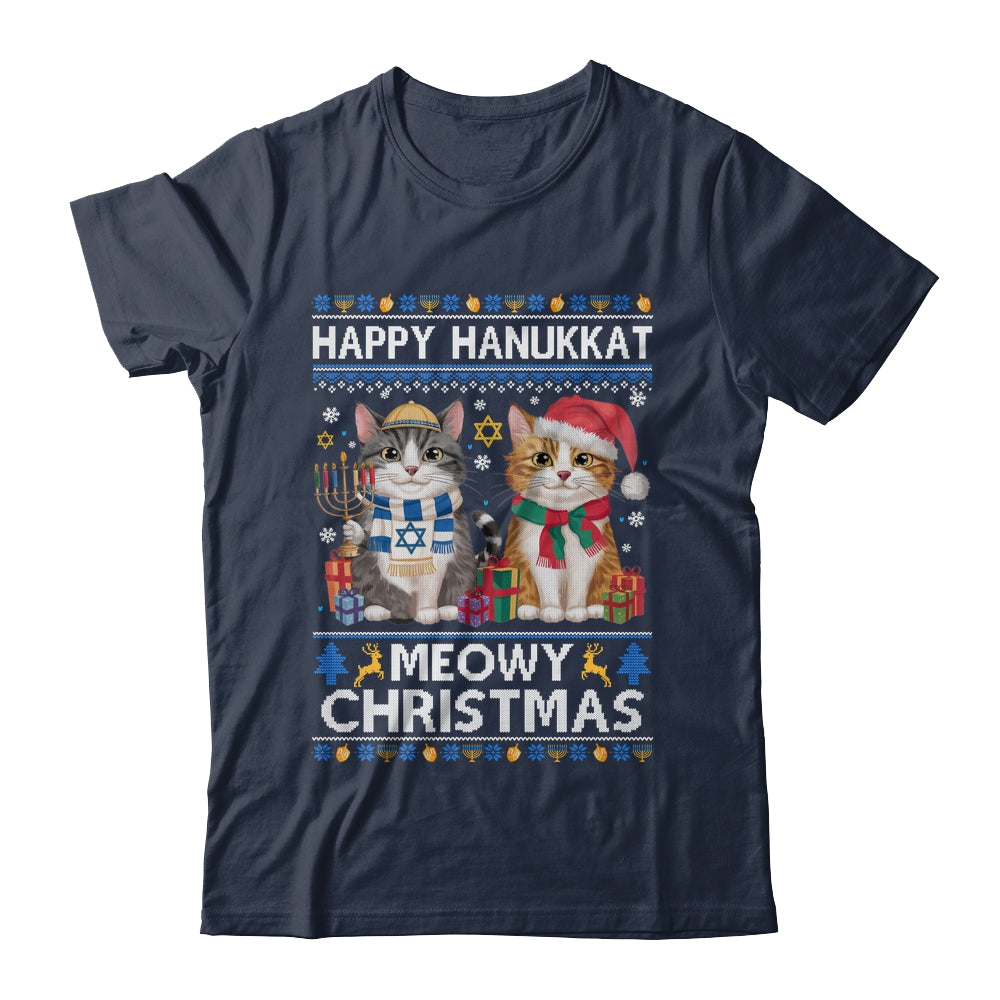 Cat Merry Christmas Ugly Happy Hanukkah Chanukah Christian Shirt & Sweatshirt | siriusteestore
