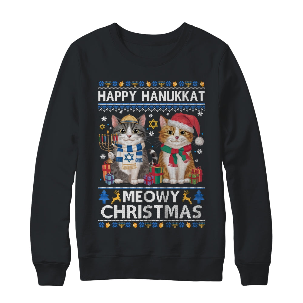 Cat Merry Christmas Ugly Happy Hanukkah Chanukah Christian Shirt & Sweatshirt | siriusteestore