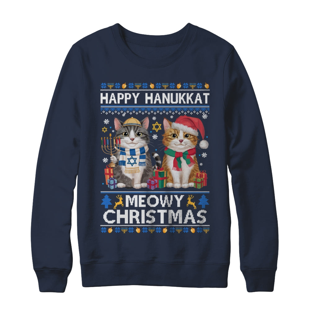 Cat Merry Christmas Ugly Happy Hanukkah Chanukah Christian Shirt & Sweatshirt | siriusteestore