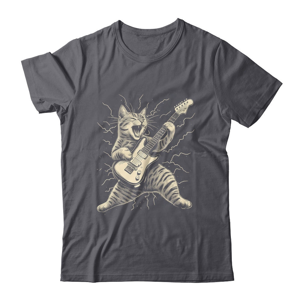 Cat Playing Guitar Rock Music Rock And Roll For Men Women Shirt & Hoodie | siriusteestore