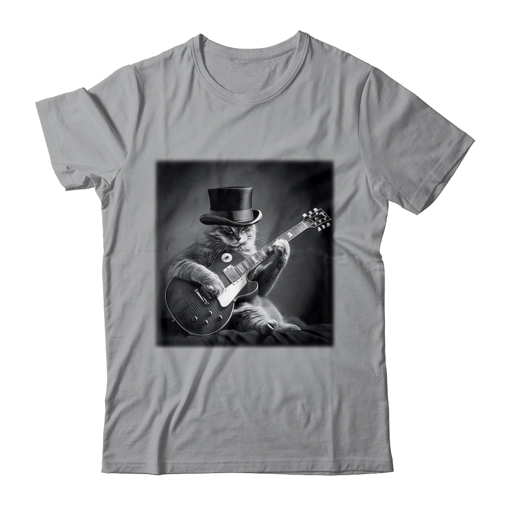 Cat Playing Guitar Rock Music Store Funny Cat For Men Women Shirt & Hoodie | siriusteestore