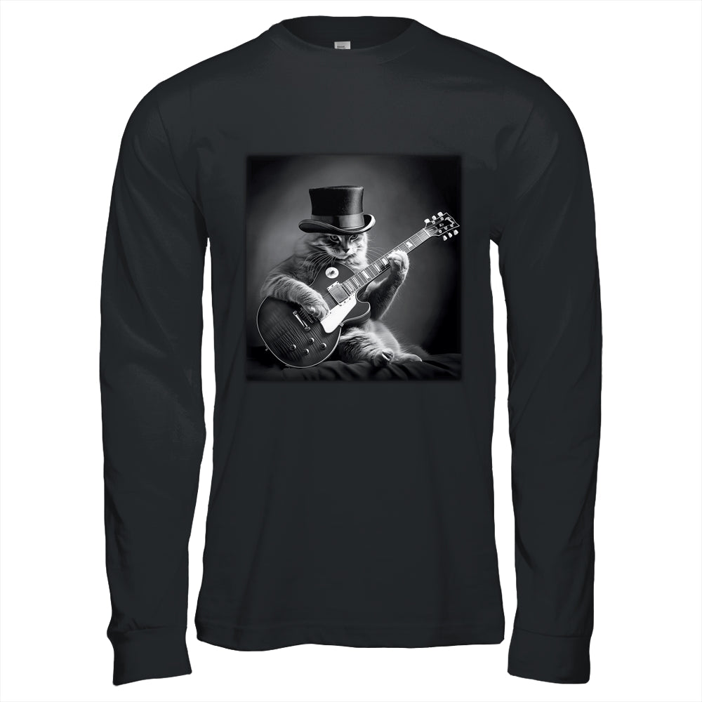 Cat Playing Guitar Rock Music Store Funny Cat For Men Women Shirt & Hoodie | siriusteestore