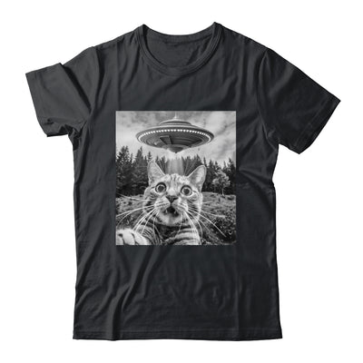Cat Selfie With Alien UFO Funny Cat For Men Women Kids Shirt & Tank Top | siriusteestore