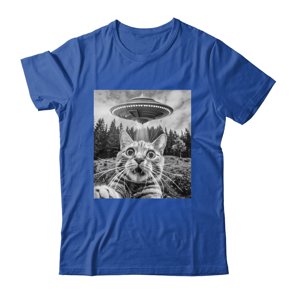 Cat Selfie With Alien UFO Funny Cat For Men Women Kids Shirt & Tank Top | siriusteestore
