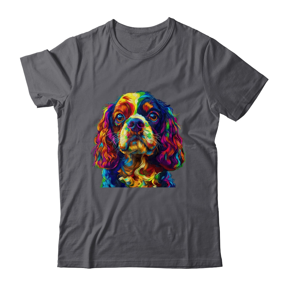 Cavalier King Charles Spaniel Dog Colorful Face Dog Lover Men Women Shirt & Tank Top | siriusteestore