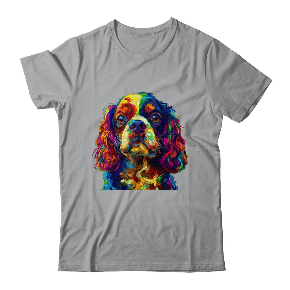 Cavalier King Charles Spaniel Dog Colorful Face Dog Lover Men Women Shirt & Tank Top | siriusteestore