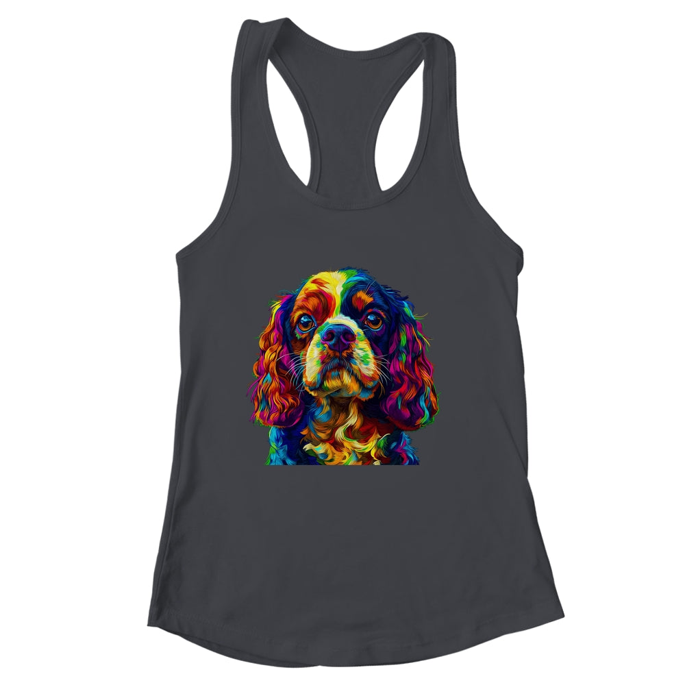 Cavalier King Charles Spaniel Dog Colorful Face Dog Lover Men Women Shirt & Tank Top | siriusteestore