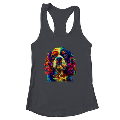 Cavalier King Charles Spaniel Dog Colorful Face Dog Lover Men Women Shirt & Tank Top | siriusteestore
