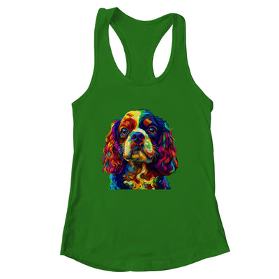Cavalier King Charles Spaniel Dog Colorful Face Dog Lover Men Women Shirt & Tank Top | siriusteestore