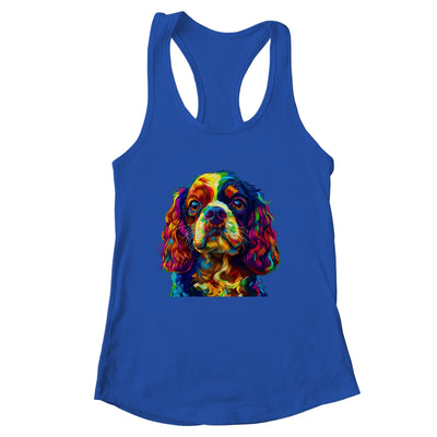 Cavalier King Charles Spaniel Dog Colorful Face Dog Lover Men Women Shirt & Tank Top | siriusteestore