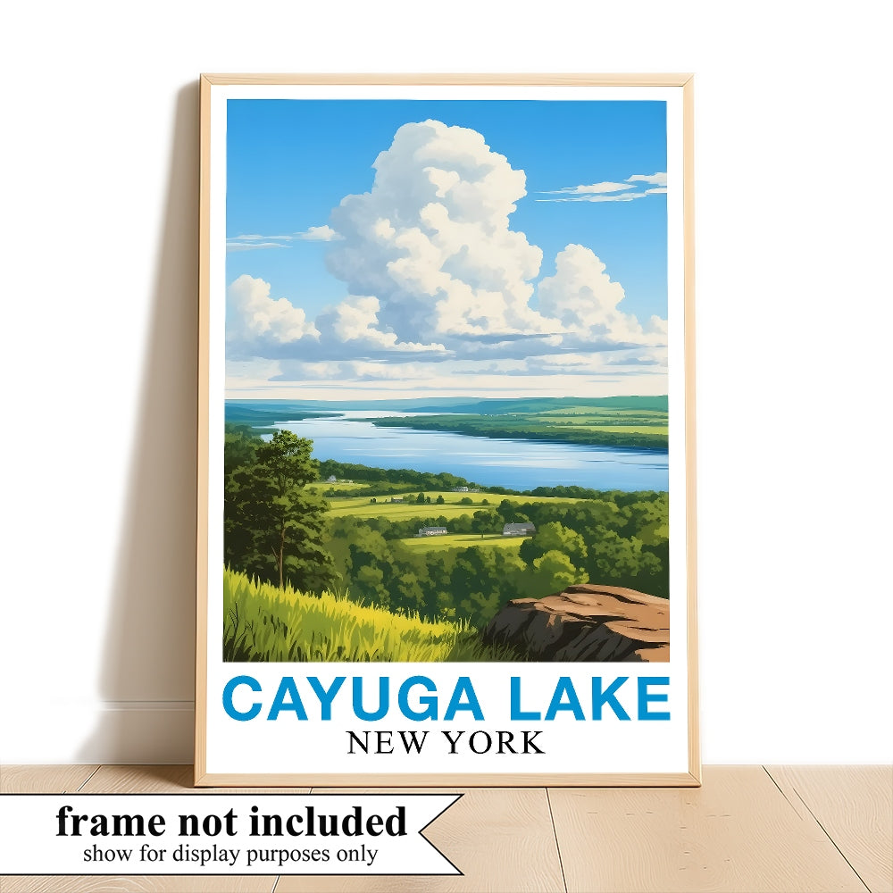 Cayuga Lake Landscape Poster Beauty Of New York's Countryside Nature Lovers Souvenir Perfect Wall Art Painting Picture For Home Decor Living Room Office Decor Unframed | siriusteestore