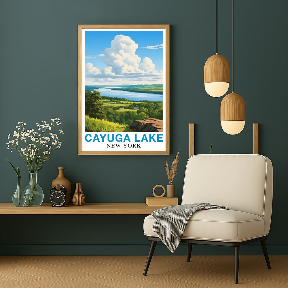 Cayuga Lake Landscape Poster Beauty Of New York's Countryside Nature Lovers Souvenir Perfect Wall Art Painting Picture For Home Decor Living Room Office Decor Unframed | siriusteestore