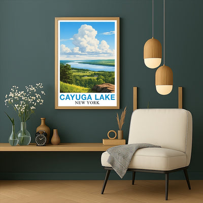 Cayuga Lake Landscape Poster Beauty Of New York's Countryside Nature Lovers Souvenir Perfect Wall Art Painting Picture For Home Decor Living Room Office Decor Unframed | siriusteestore