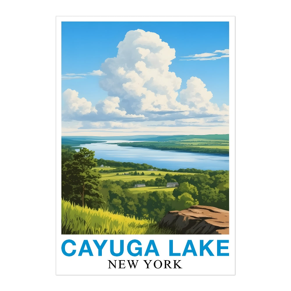 Cayuga Lake Landscape Poster Beauty Of New York's Countryside Nature Lovers Souvenir Perfect Wall Art Painting Picture For Home Decor Living Room Office Decor Unframed | siriusteestore