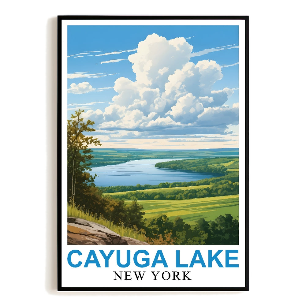 Cayuga Lake New York Landscape Poster Peaceful And Scenic Beauty Ideal Gift For Nature Lovers Travel Enthusiasts Perfect Wall Art Print Home And Office Decor Unframed | siriusteestore