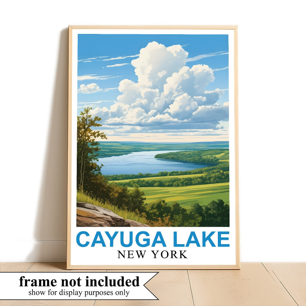 Cayuga Lake New York Landscape Poster Peaceful And Scenic Beauty Ideal Gift For Nature Lovers Travel Enthusiasts Perfect Wall Art Print Home And Office Decor Unframed | siriusteestore