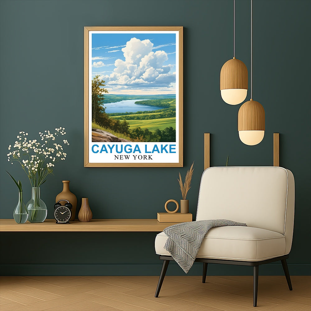 Cayuga Lake New York Landscape Poster Peaceful And Scenic Beauty Ideal Gift For Nature Lovers Travel Enthusiasts Perfect Wall Art Print Home And Office Decor Unframed | siriusteestore