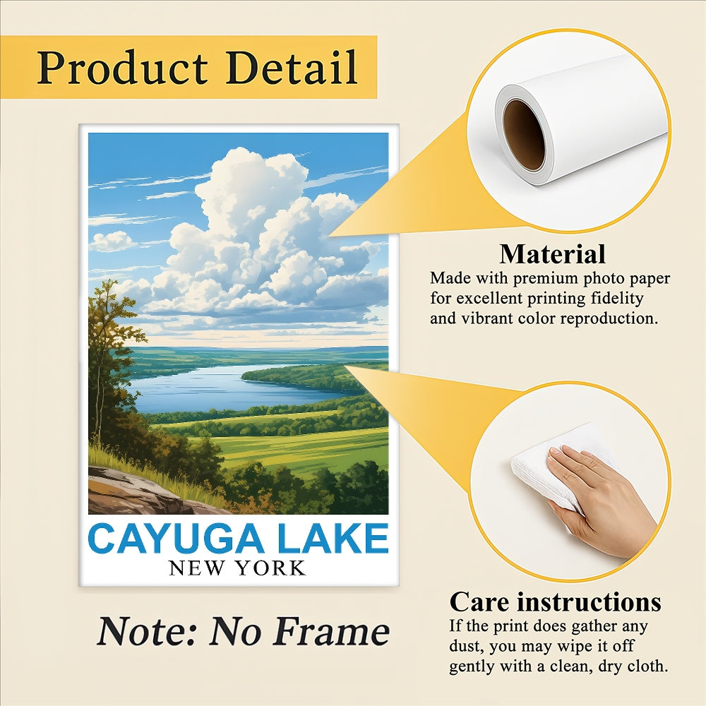Cayuga Lake New York Landscape Poster Peaceful And Scenic Beauty Ideal Gift For Nature Lovers Travel Enthusiasts Perfect Wall Art Print Home And Office Decor Unframed | siriusteestore