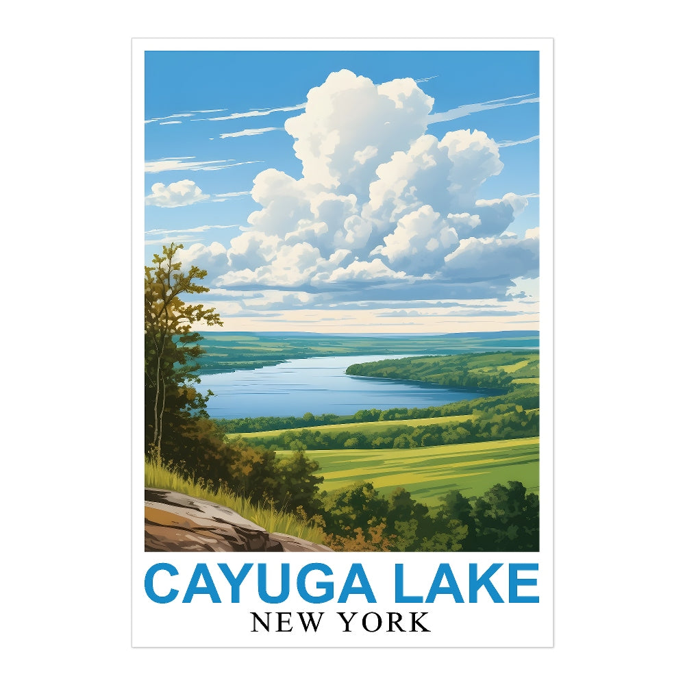Cayuga Lake New York Landscape Poster Peaceful And Scenic Beauty Ideal Gift For Nature Lovers Travel Enthusiasts Perfect Wall Art Print Home And Office Decor Unframed | siriusteestore