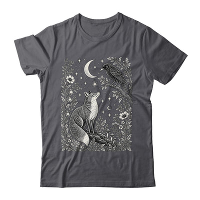 Celestial Floral Fox Crow Moon Astrology Wildlife Nature Shirt & Tank Top | siriusteestore