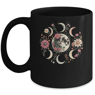 Celestial Moon Phase Boho Wildflowers Zodiac Witchcore Mug | siriusteestore