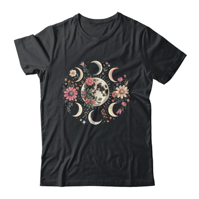 Celestial Moon Phase Boho Wildflowers Zodiac Witchcore Shirt & Tank Top | siriusteestore