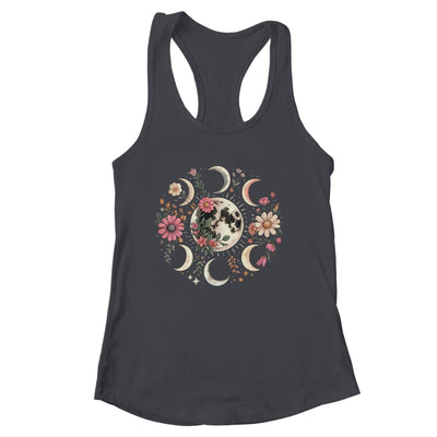 Celestial Moon Phase Boho Wildflowers Zodiac Witchcore Shirt & Tank Top | siriusteestore