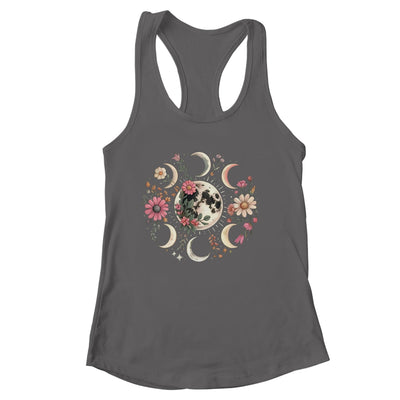 Celestial Moon Phase Boho Wildflowers Zodiac Witchcore Shirt & Tank Top | siriusteestore