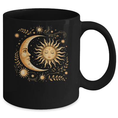 Celestial Sun Moon Flower Astrology Moon Phases Mystical Mug | siriusteestore