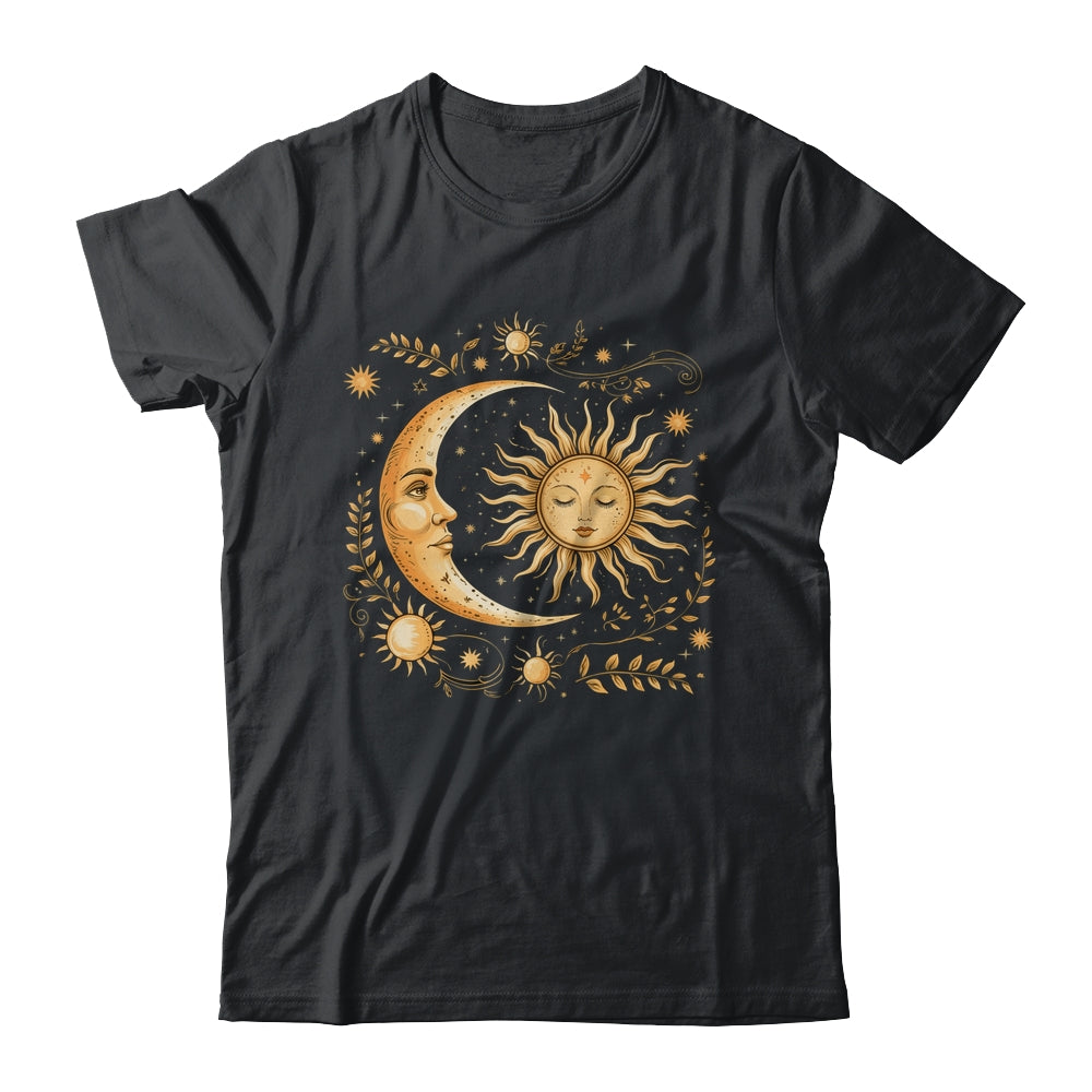 Celestial Sun Moon Flower Astrology Moon Phases Mystical Shirt & Tank Top | siriusteestore